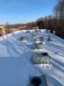 AC unit flashing. Commercial Roofing