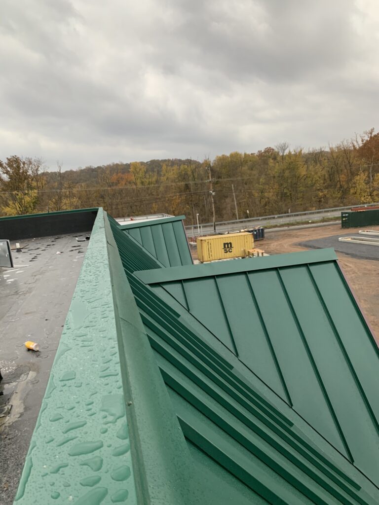 Green standing seam metal roofing